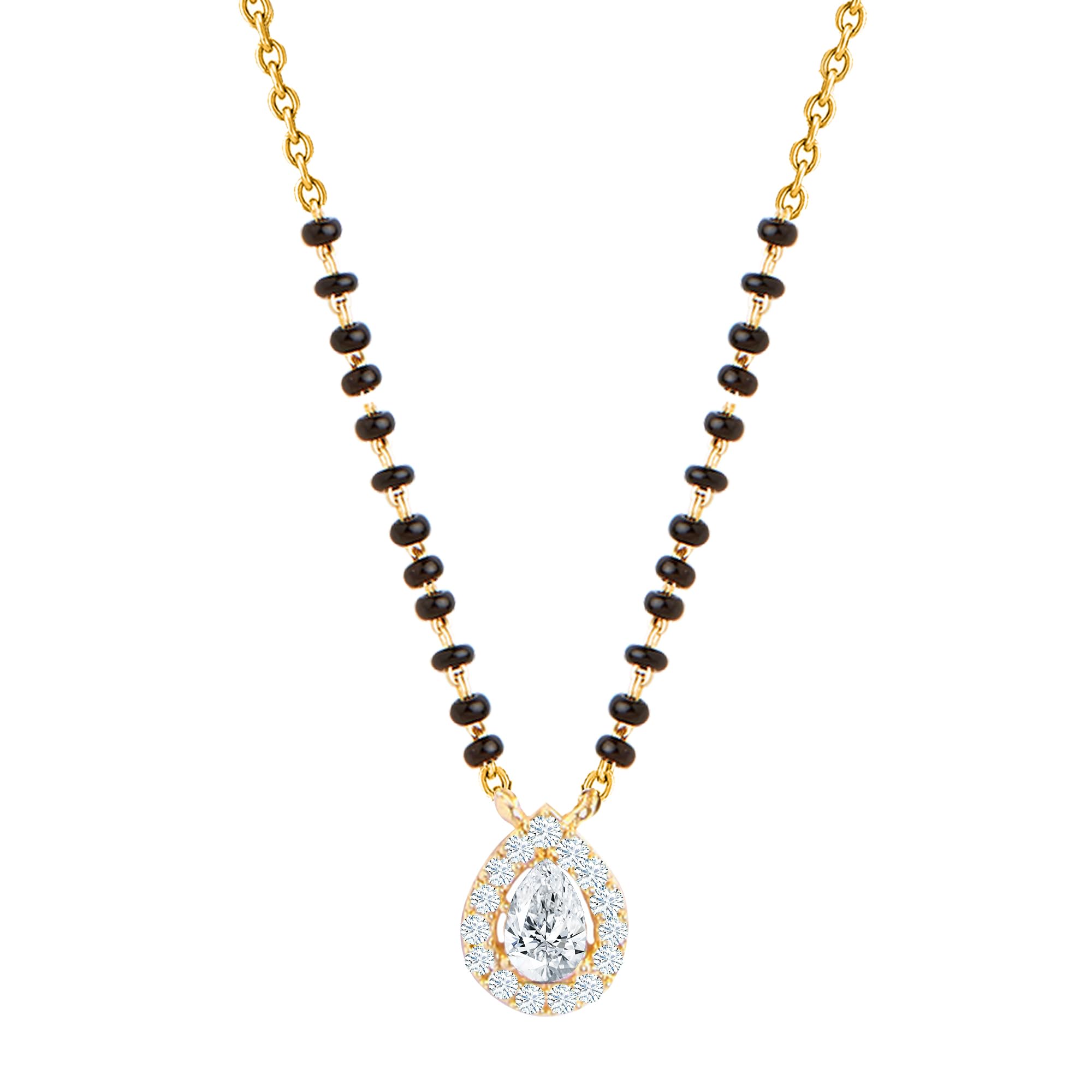 Crystal-Studded & Beaded Mangalsutra for Women's & Girls with Extendable Chain