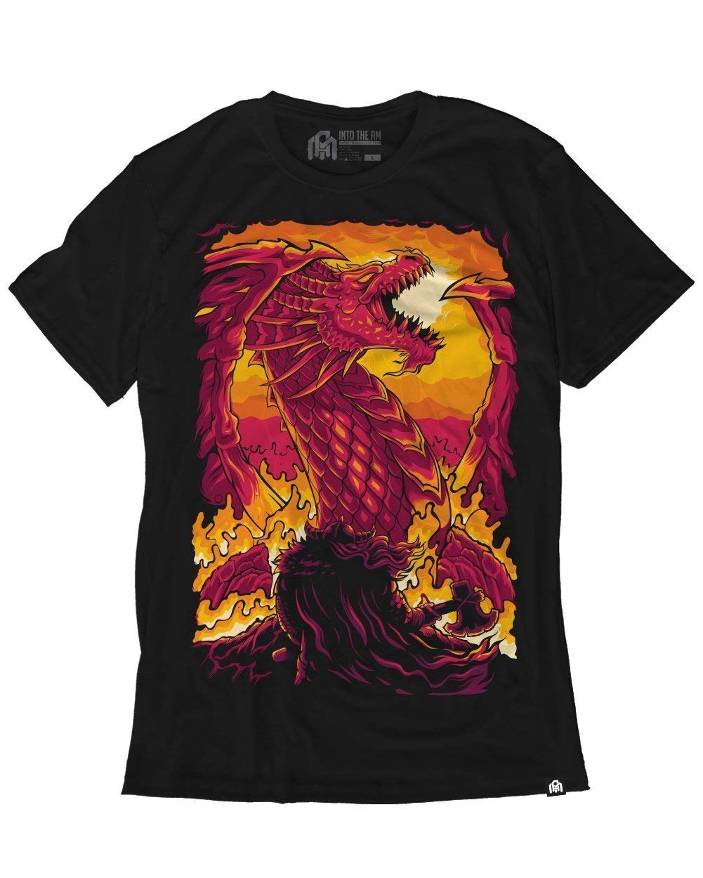 INTO THE AM Men's Premium All Over Print T-Shirts Vibrant Short Sleeve Tees S - 4XL