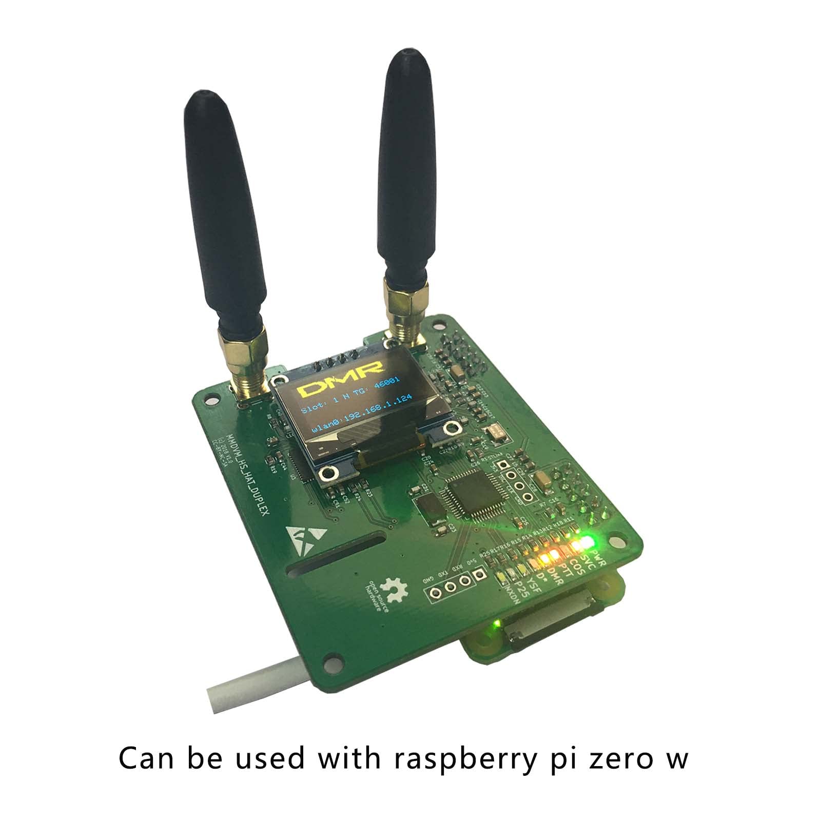Upgraded Duplex mmdvm Hotspot Board Hat Two Timeslots Two Colors OLED Low BER 0 Offset TF Card Pi-Star Software Written Antenna