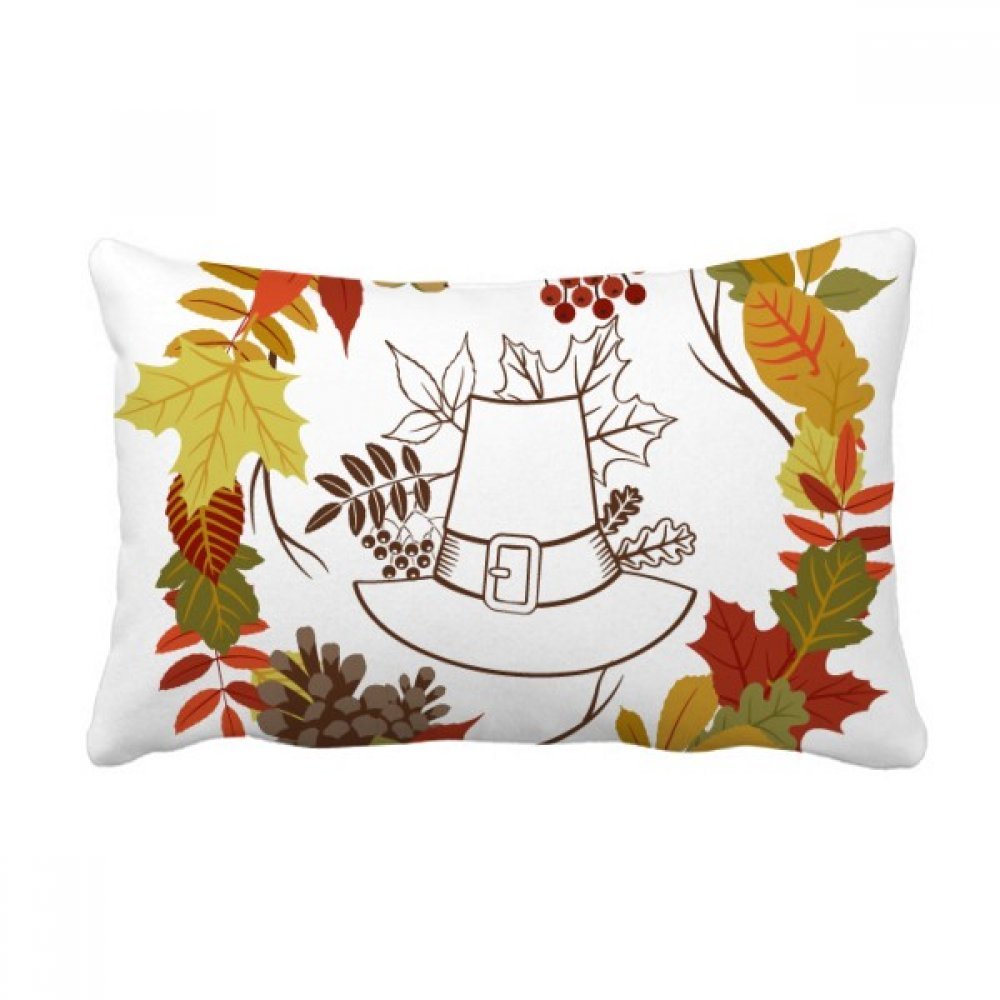Coussin lombaire Thanksgiving motif feuille housse et insert décoratif multicolore canapé 40x60cm