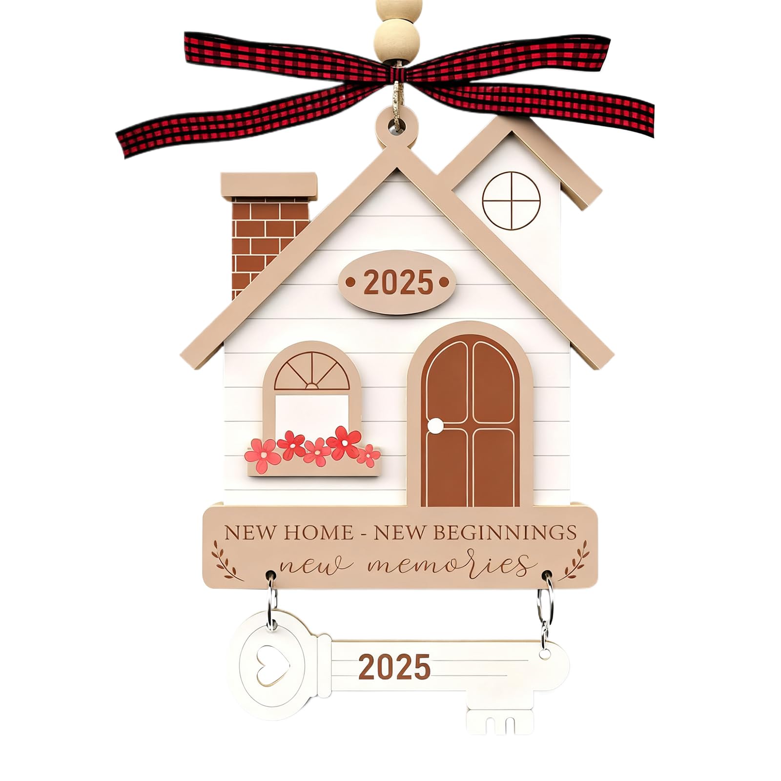 Fnsighd Women's New Home Ornament 2025,Wooden Hanging Craft Decoration,Housewarming For New Home Gifts,2025 Ornament Gifts,First Housewarming New Beginning Wooden Decorations Ideas For Couples, Homeowners