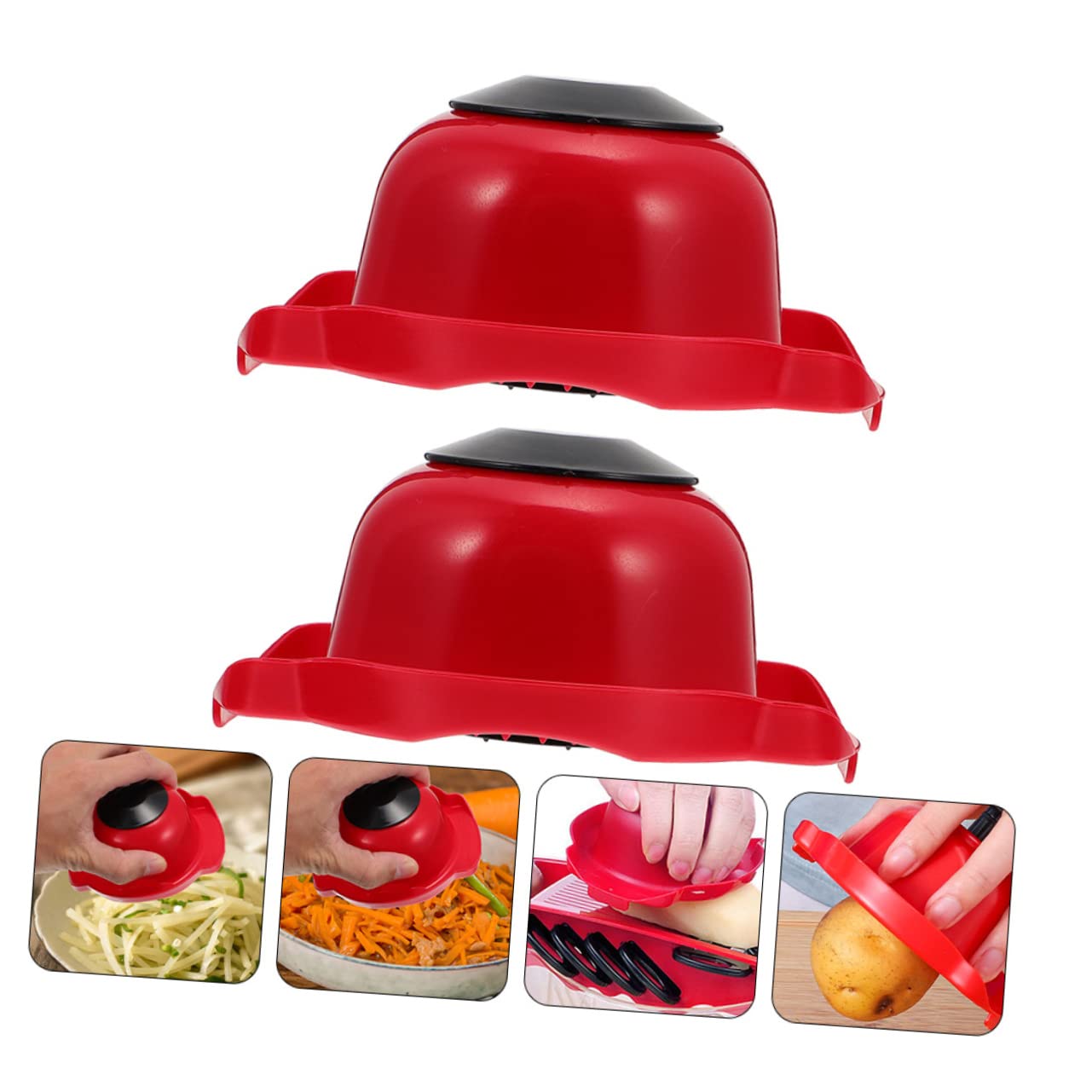 KICHOUSE 2Pcs Food Safety Holders Vegetable Slicer Finger Protectors Kitchen Gadget for Safe Cutting Food Slicer Safety Holder Finger Guard for Vegetable Grater and Cutter