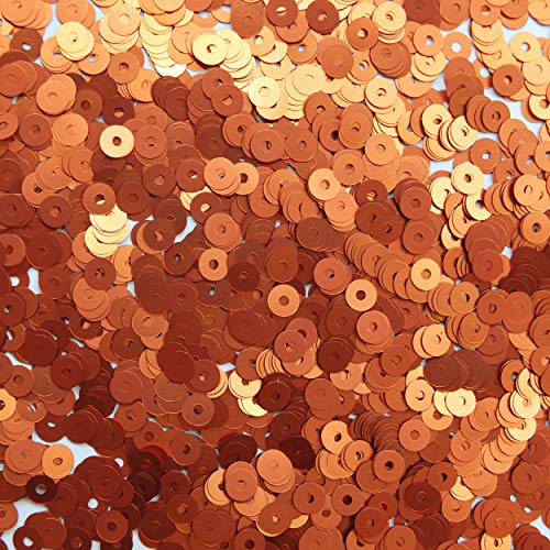 4mm Flat Sequins Orange Matte Metallic Medium Hole Made in USA