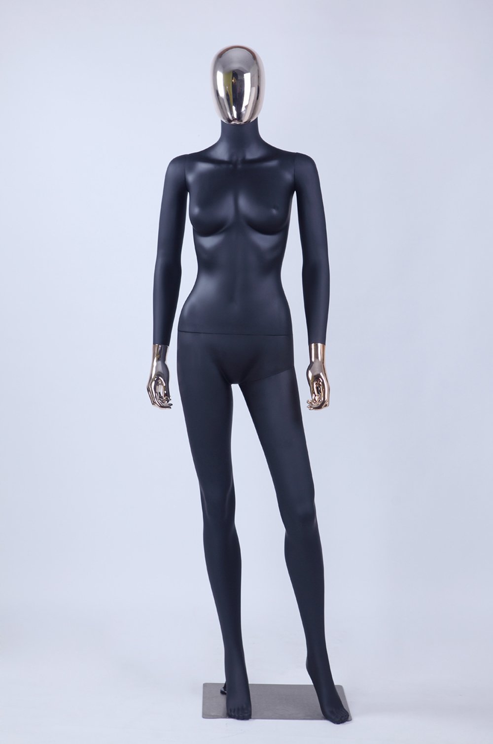 schöne abstrakte DF7*8D Frau schwarz Matt lackierte Schaufensterpuppe Galvanik Kopf und Hände Neu Männliche Weiblich (DF7++8D Frau)