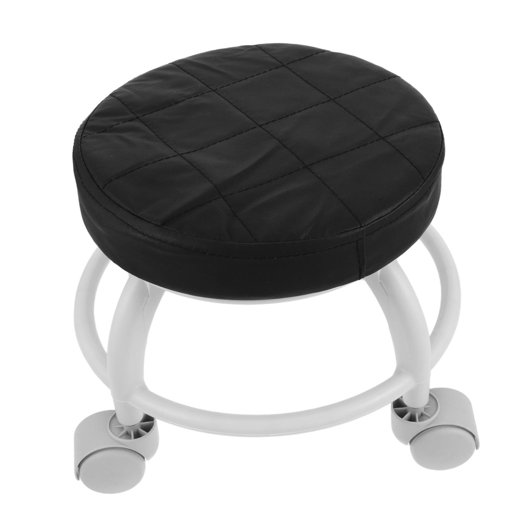 Healvian Sgabello Basso con Ruote per Pedicure in Pu Nero con Design Elegante e Versatile per Saloni di Bellezza e Centri Estetici Colore Casuale