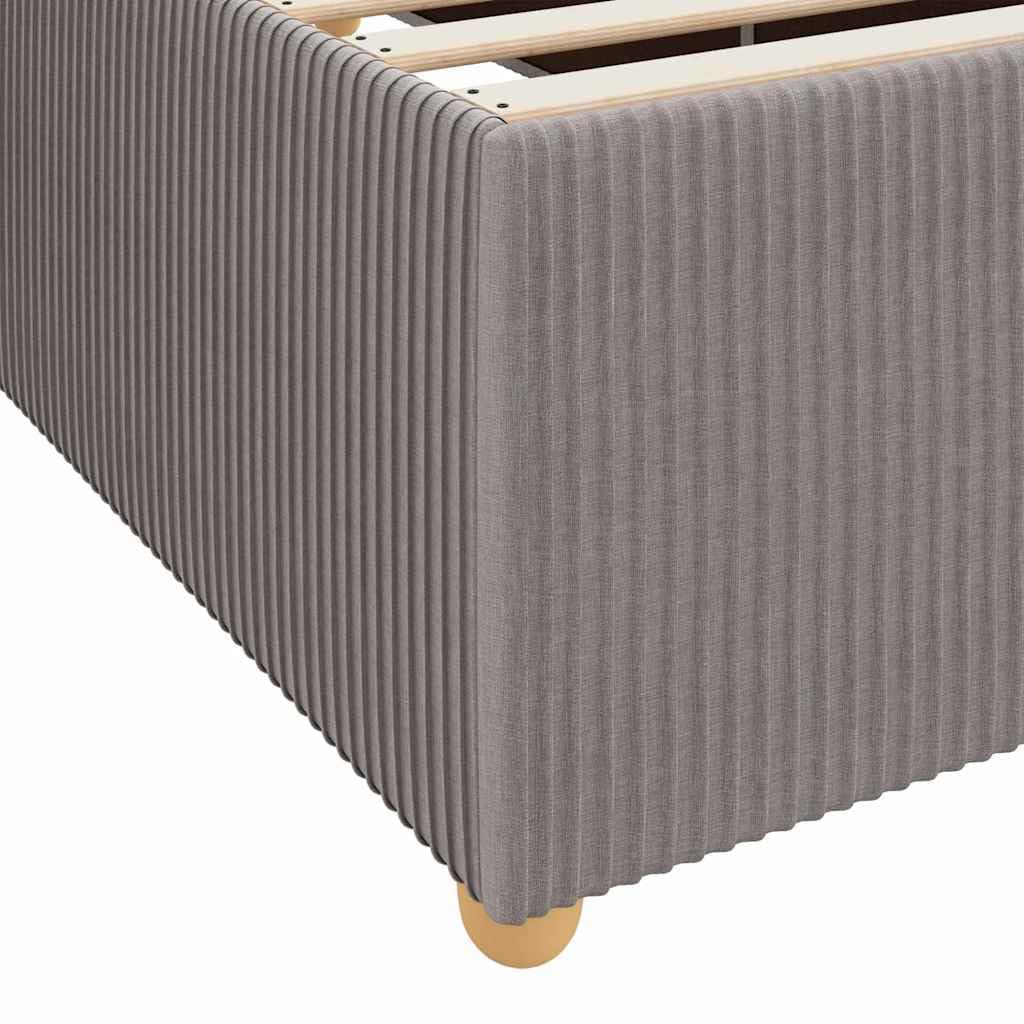vidaXL Bettrahmen mit Matratze Taupe 90 x 190 cm Stoff, Modernes Bett für Schlafzimmer, rechteckig, strapazierfähiger Boxspring, Holzrahmen, inklusive Taschenfederkernmatratze