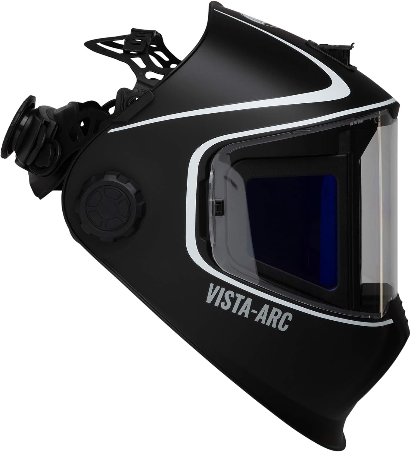 Eastwood Elite Vista-Arc Panoramic View MIG TIG Weld Welding Helmet | True Color Lens | DIN 4-14 Shade Adjustment | Ultra-Fast Auto-Darkening