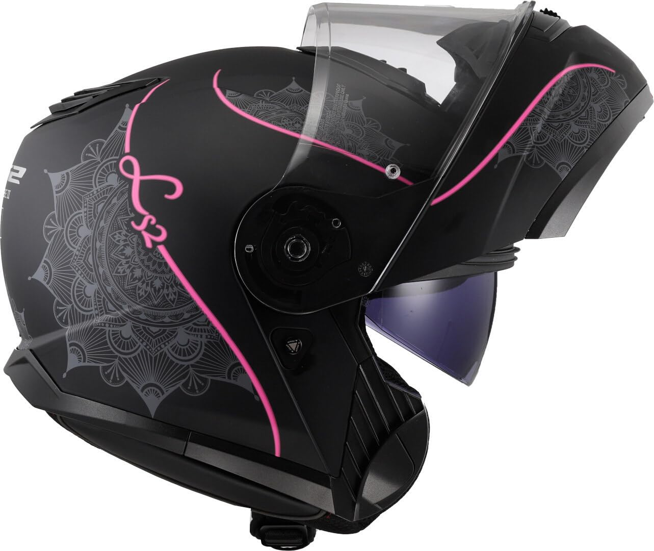 LS2, Casco Moto Modulare STROBE II LUX Matt Black Pink, S