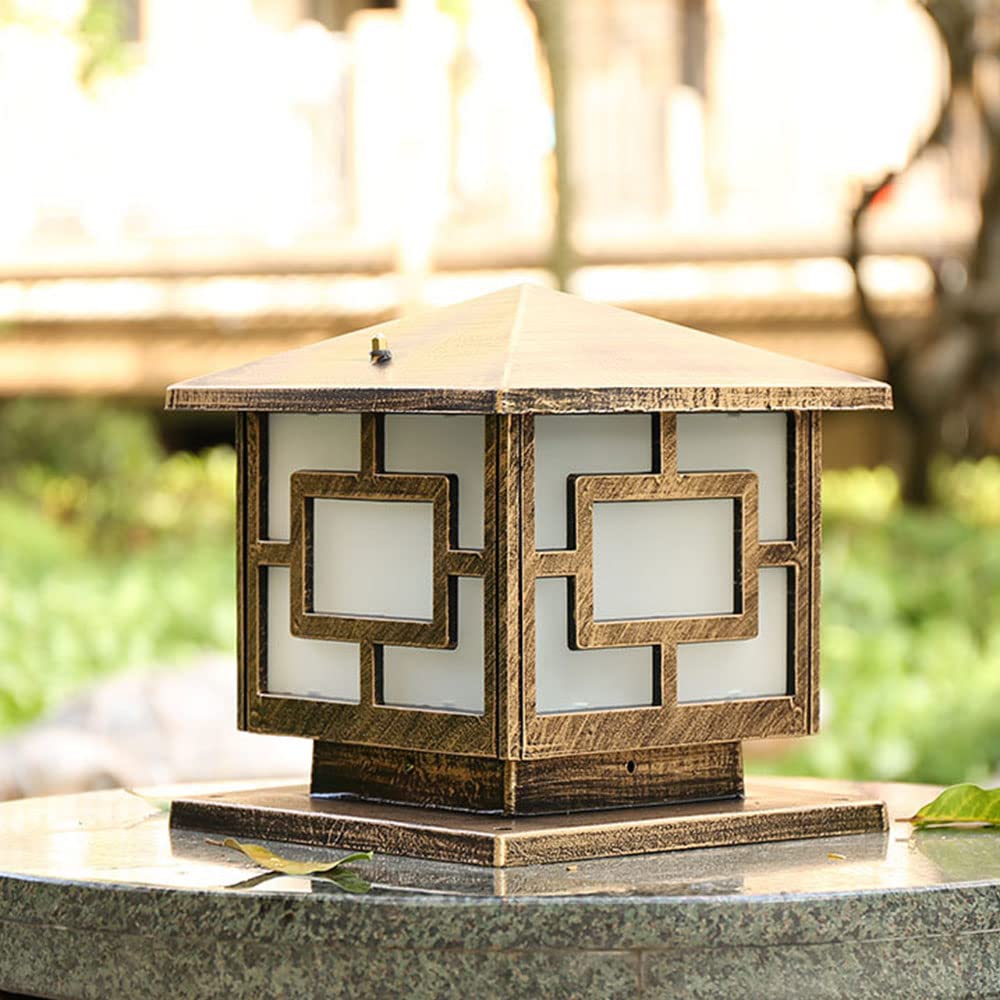 Nowoczesna lampa zewnętrzna, dekoracja ogrodu, kolumna, latarnia, wodoodporna lampa ścienna, reflektor kwadratowy, dekoracja przemysłowa z żarówką E26