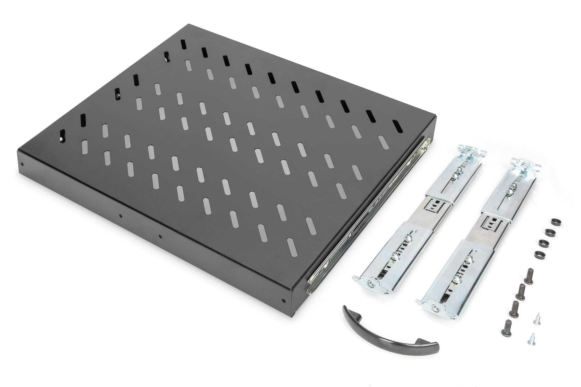 DIGITUS Etagère 1U extractible 345 mm Noir pour Armoire réseau