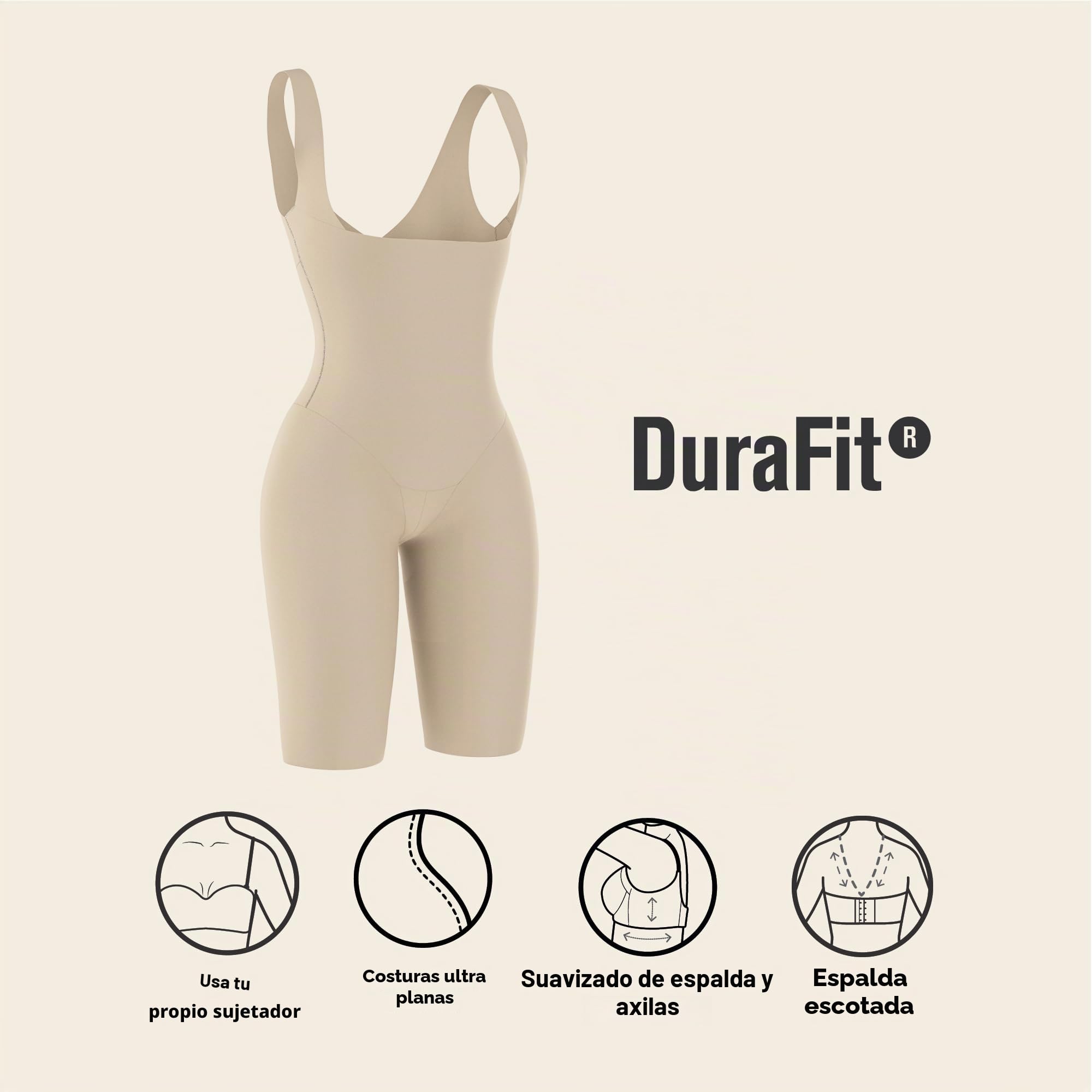 Leonisa TotalSculpt - Moldeador de cuerpo para mujer, indetectable, con control de abdomen en la mitad del muslo