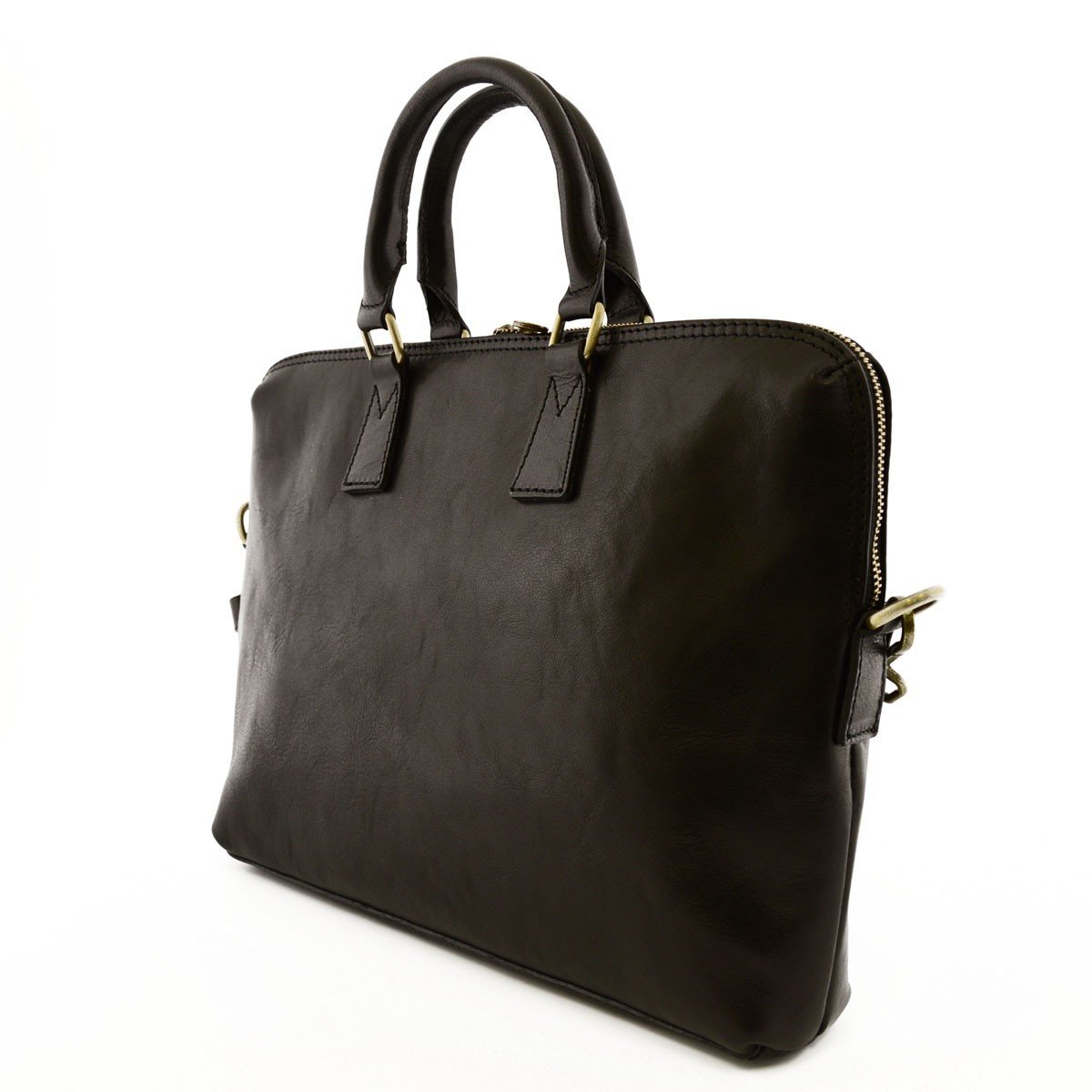 Portadocumenti A4 In Vera Pelle Con Tracolla Rimovibile Colore Nero - Pelletteria Toscana Made In Italy - Business