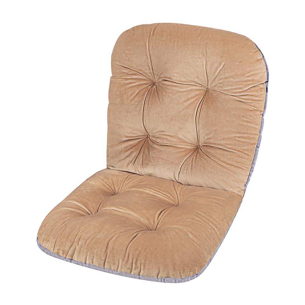Qchomee Seat Pad Soft Plush Lower Back Support Padded Cushion Armchair Sofa Booster Anti-Slip Thick Car Seats Chair Pads Mat with Straps Seat Cushion with Back Elastic Belt Straps Ties (Brown)