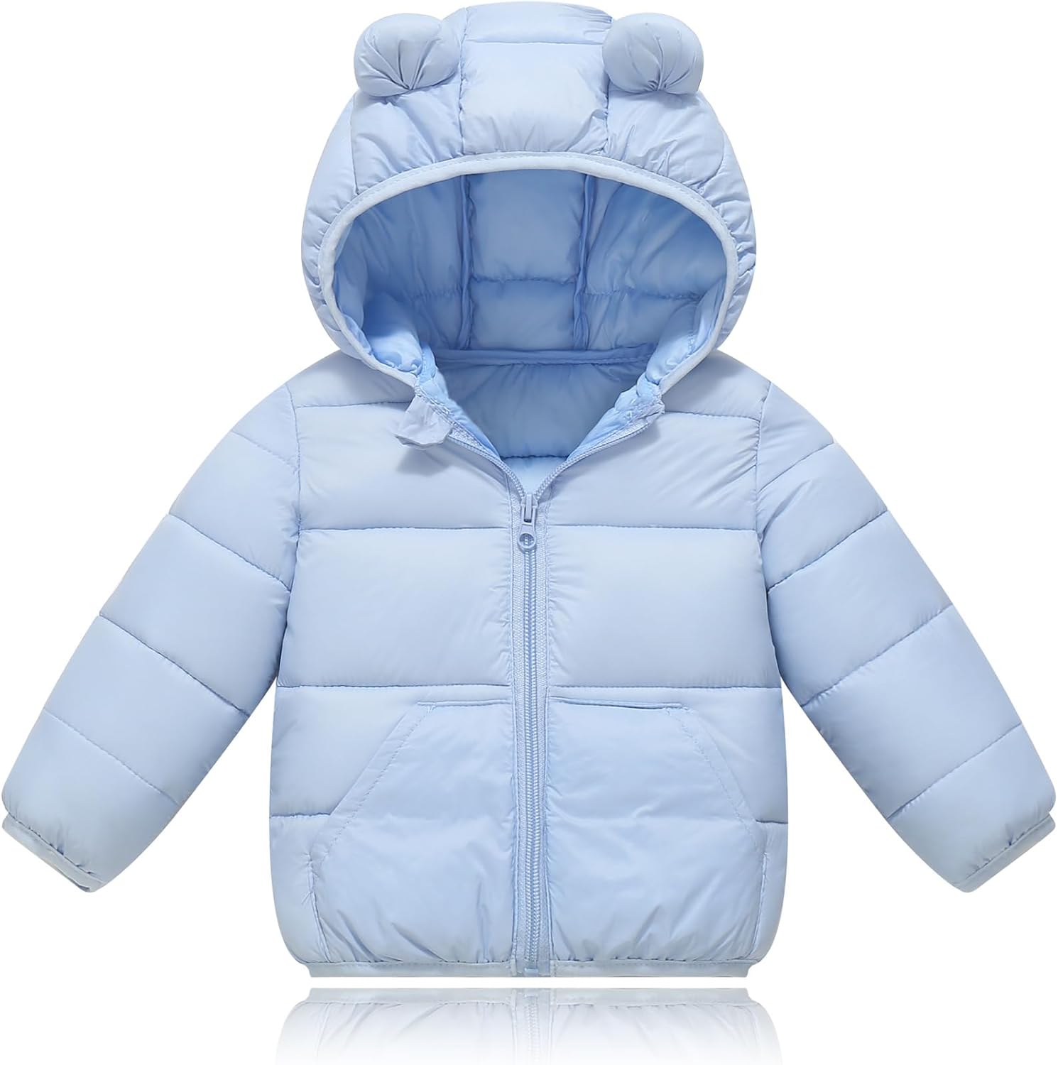 Toddler Baby Boys Girls Winter Jackets Coat Light Boy Coats Infant Bear Hoods Puffer Padded Jacket for Little Kids