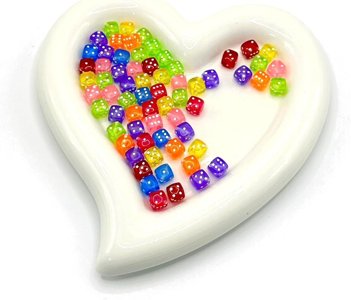 120PCS Transparent Colorful Dice Beads, Fun Dice Shaped Acrylic Beads for Keychain Making, Spacer Cube Loose Beads for Jewelry Making Bracelet Necklaces Earring Lanyard DIY Handicrafts - Image 7