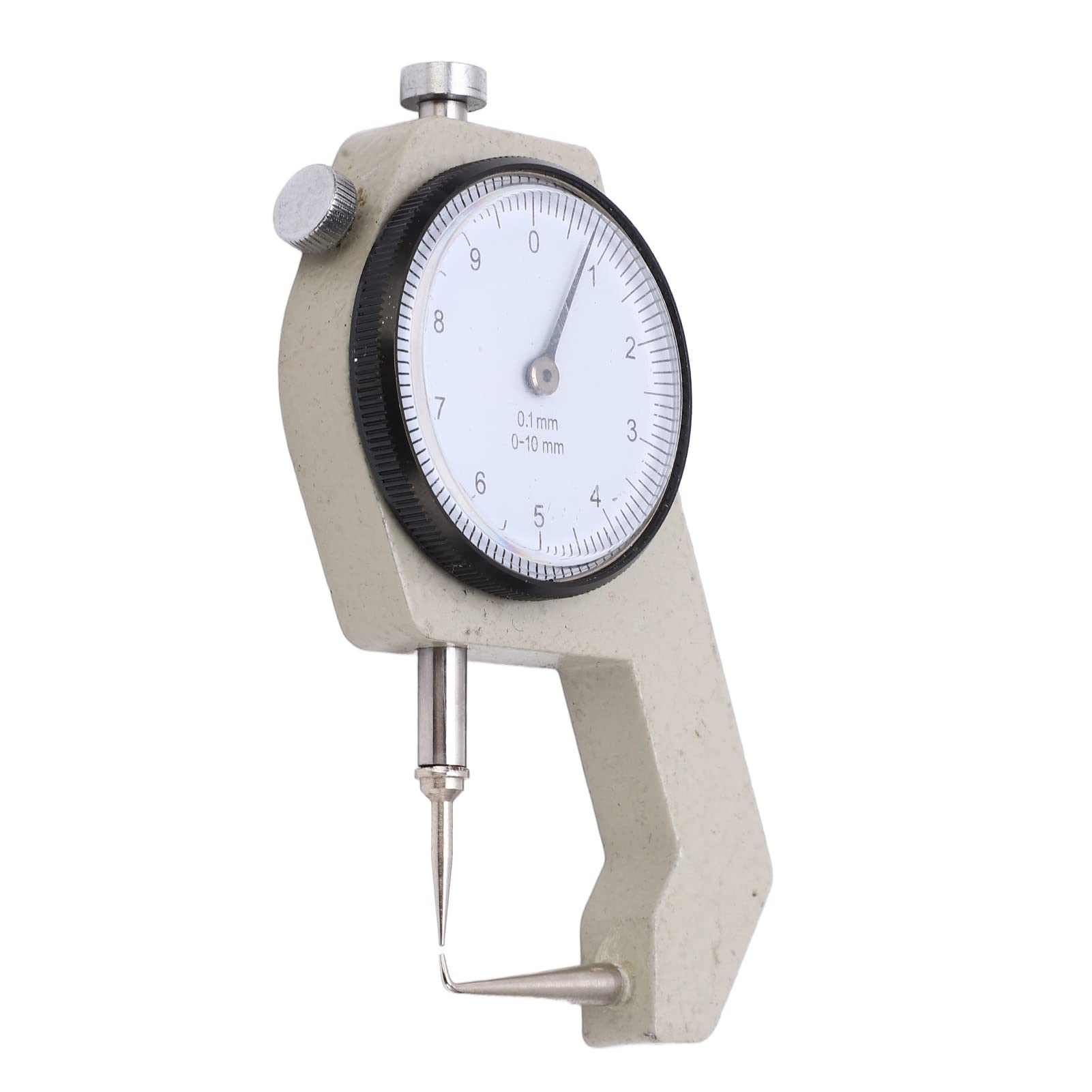 Thickness Gauge, Portable Clear Scale Pointer Display Wear Resistant Thickness Micrometer, Thickness Meter Precise Electronic Micrometer for Measurement (Curved Tip 0-10mm)