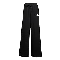 adidas Donna Women 3-Stripes Fleece Wide Pant, Black, M