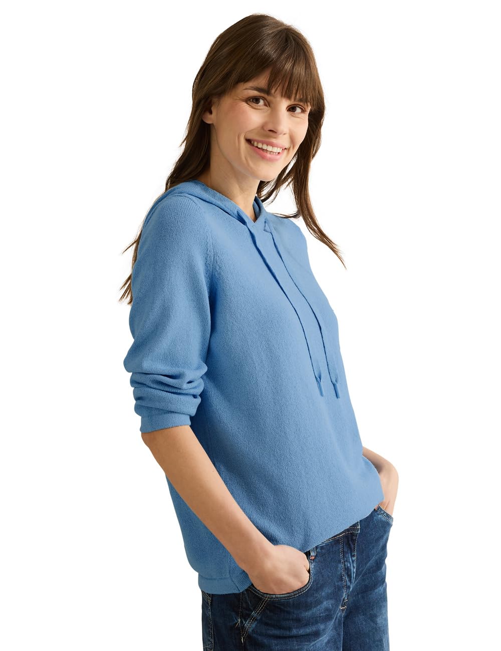 Cecil Women's B303174 Lightweight Hoodie, Fresh Light Blue, L