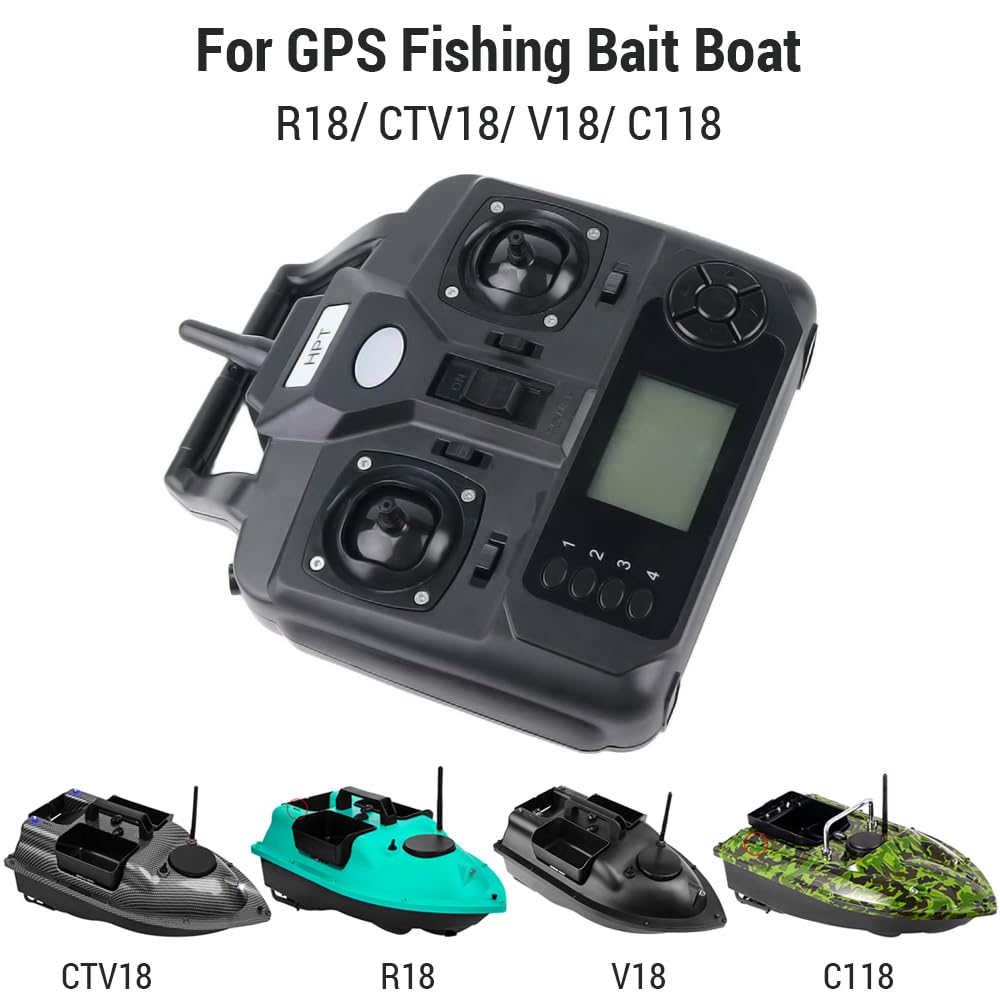 Jemora Télécommande pour Bateau-appât de pêche GPS R18 CTV18 V18 C118, Double Main LCD