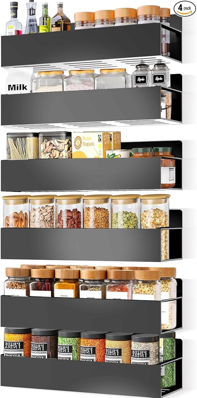 Rellon Spice Rack Organizer for Fridge Seasoning Organizer for Kitchen storage Metal Spice Organiser with Screw or Adhesive Hanging For Kitchen Bathroom,Cosmetic Organizer Masala Stand (PACK OF 3)-image-26