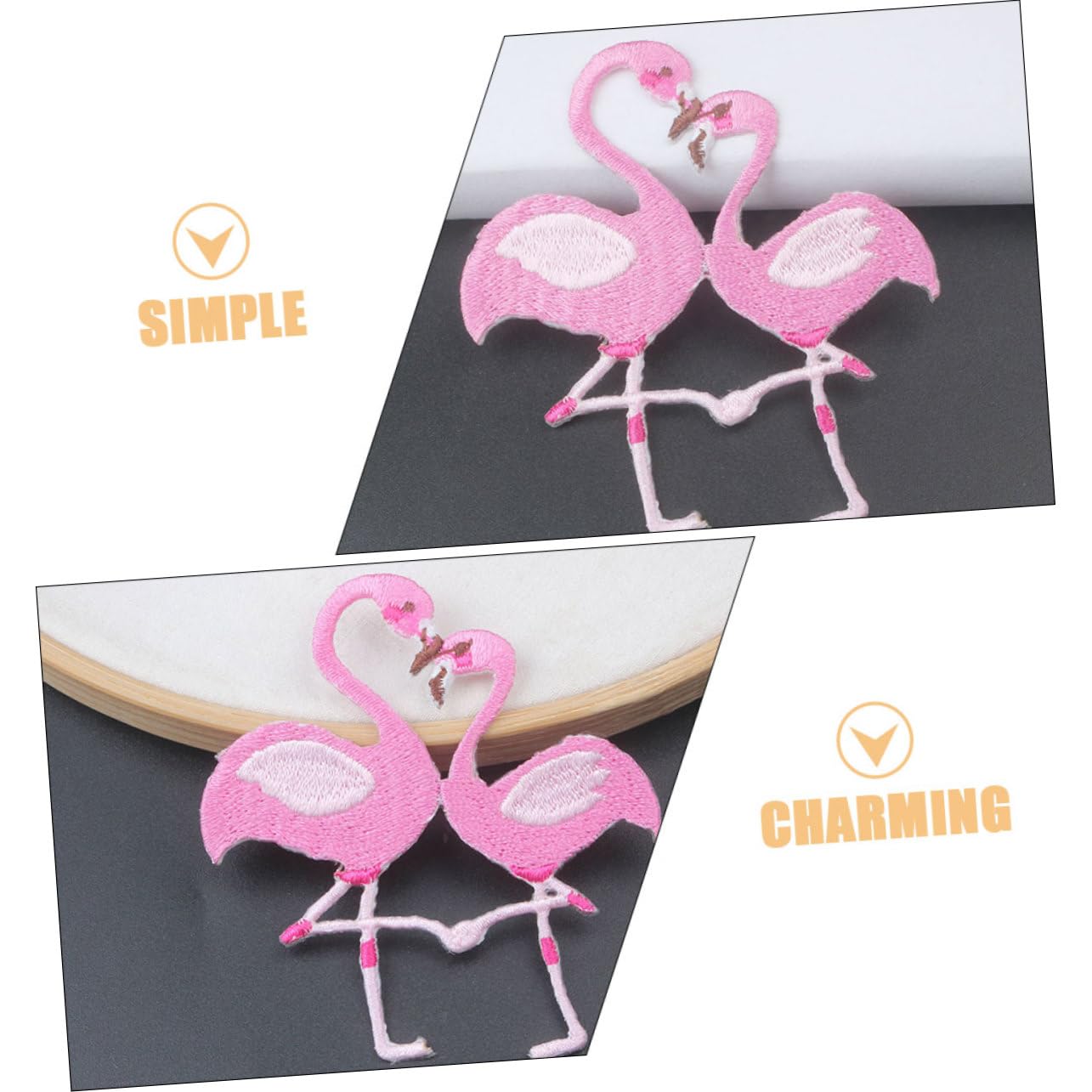 Uonlytech 5 series Parche Bordado Con Diseño De Dibujos Animados Parches Para Ropa Con Agujeros Parche De Flamenco Parche Pequeño Para Planchar Parches Para Ropa Parches 10 piezas x 5