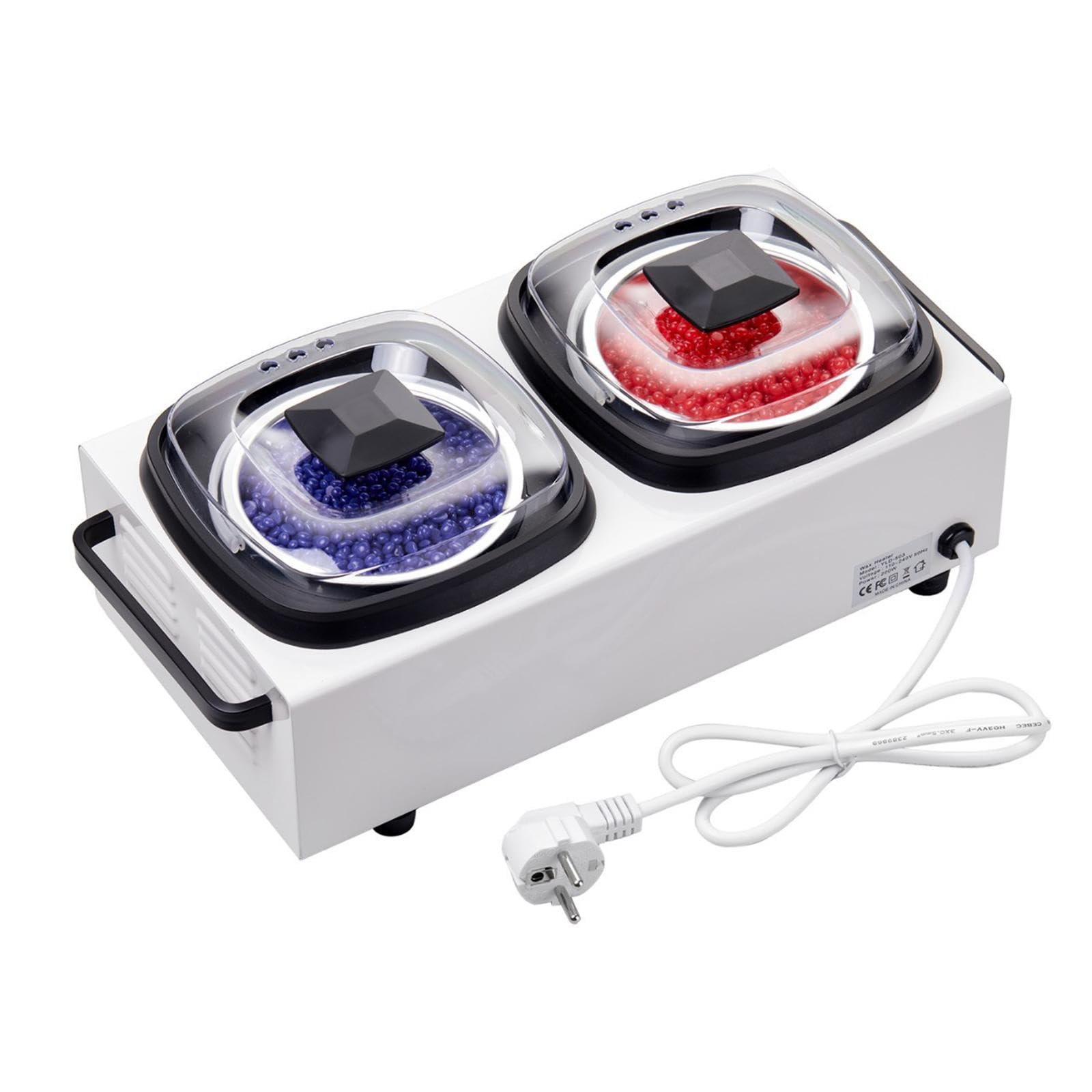 Generic Máquina Eléctrica Profesional para Cera Depilatoria Calentador de Doble Recipiente con Termostato Ajustable Diseño Compacto en PP Adecuado P