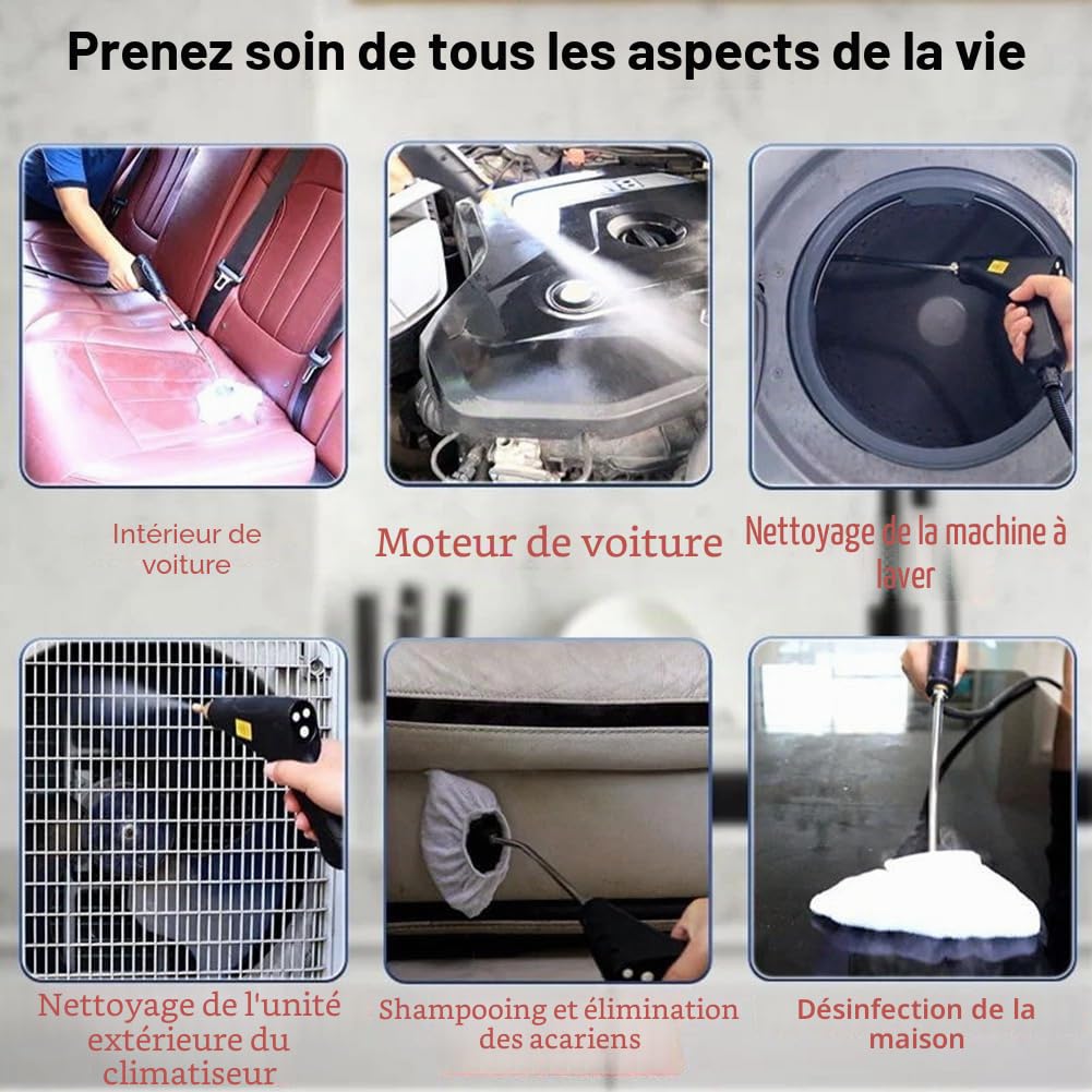 Nettoyeur Portable Haute Efficacité avec Stérilisations Avancées pour Climatisation pour Maison, Voiture, Cuisine, Prise UE Orange