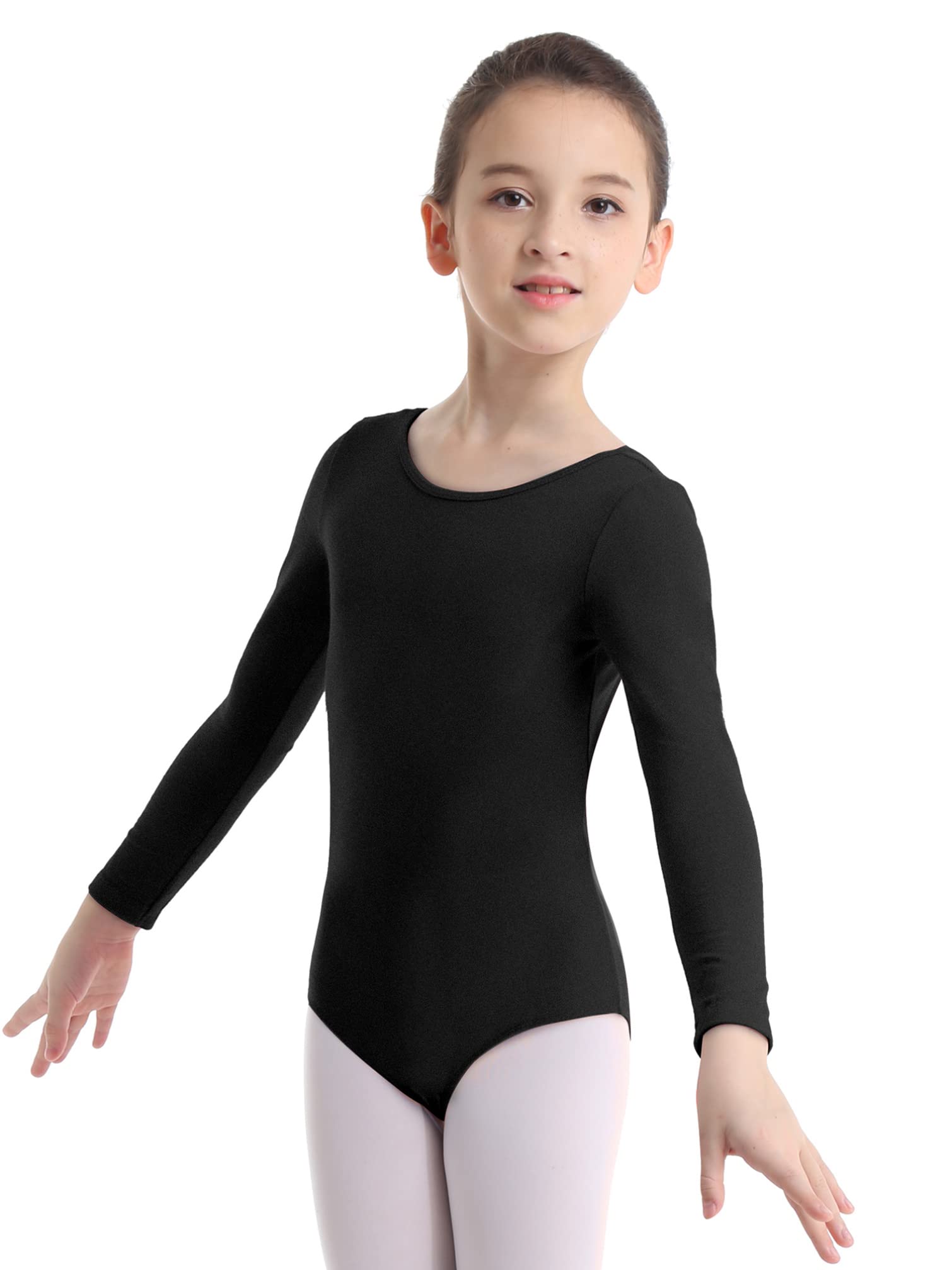 YiZYiF Maillot de Danza Ballet Niñas Maillot Clásico Danza Ballet Leotardo Gimnasia Rítmica Body Algodón Suave Manga Larga Ropa Práctica Clases Invierno Primavera