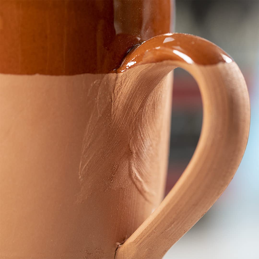 noTrash2003 Tazza da caffè realizzata a mano in argilla dal look rustico, ecologica e riciclabile Made in Europe (curva