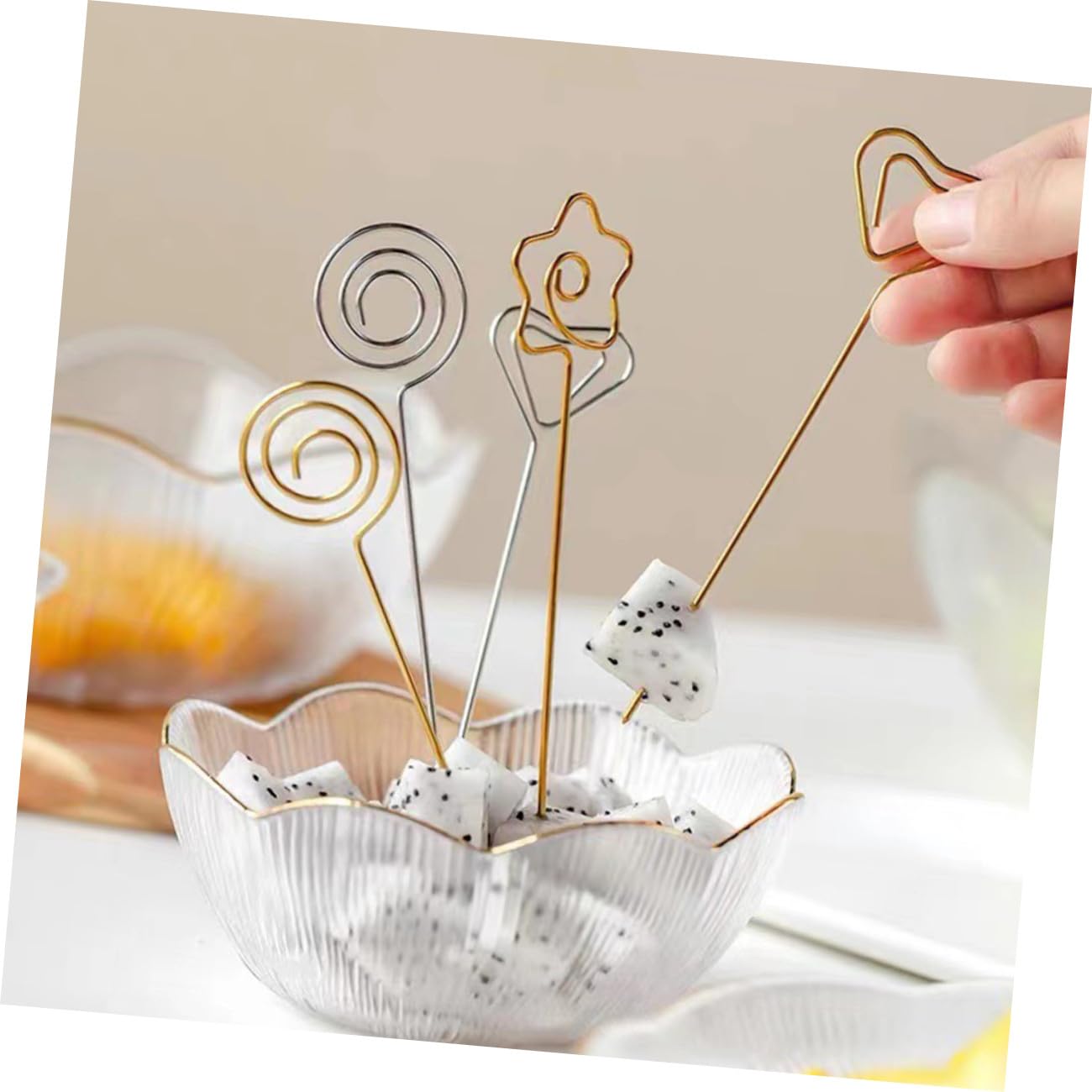 NUOBESTY 50pièces Clips Décoratifs Pour Mémo Supports Multi-fonctions Pour Fruits Étiquettes De Nom Et De Visite Formes Variées