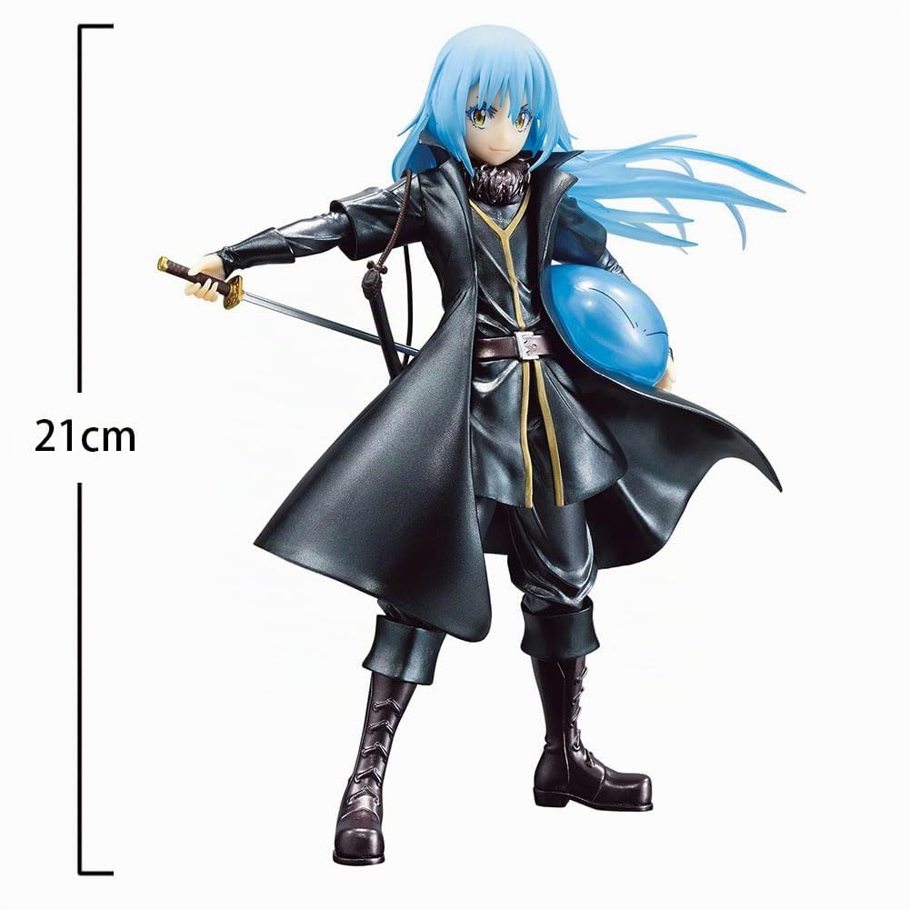 Rimuru Figur Modell Diaburo Actionfigur Anime Figur Veldla Tempest/Gobuta Figur Statue, Blaues Haar Trenchcoat Schwert Draw Stehposition PVC Skulptur Dekoration Sammlerstück Geschenk 21 cm
