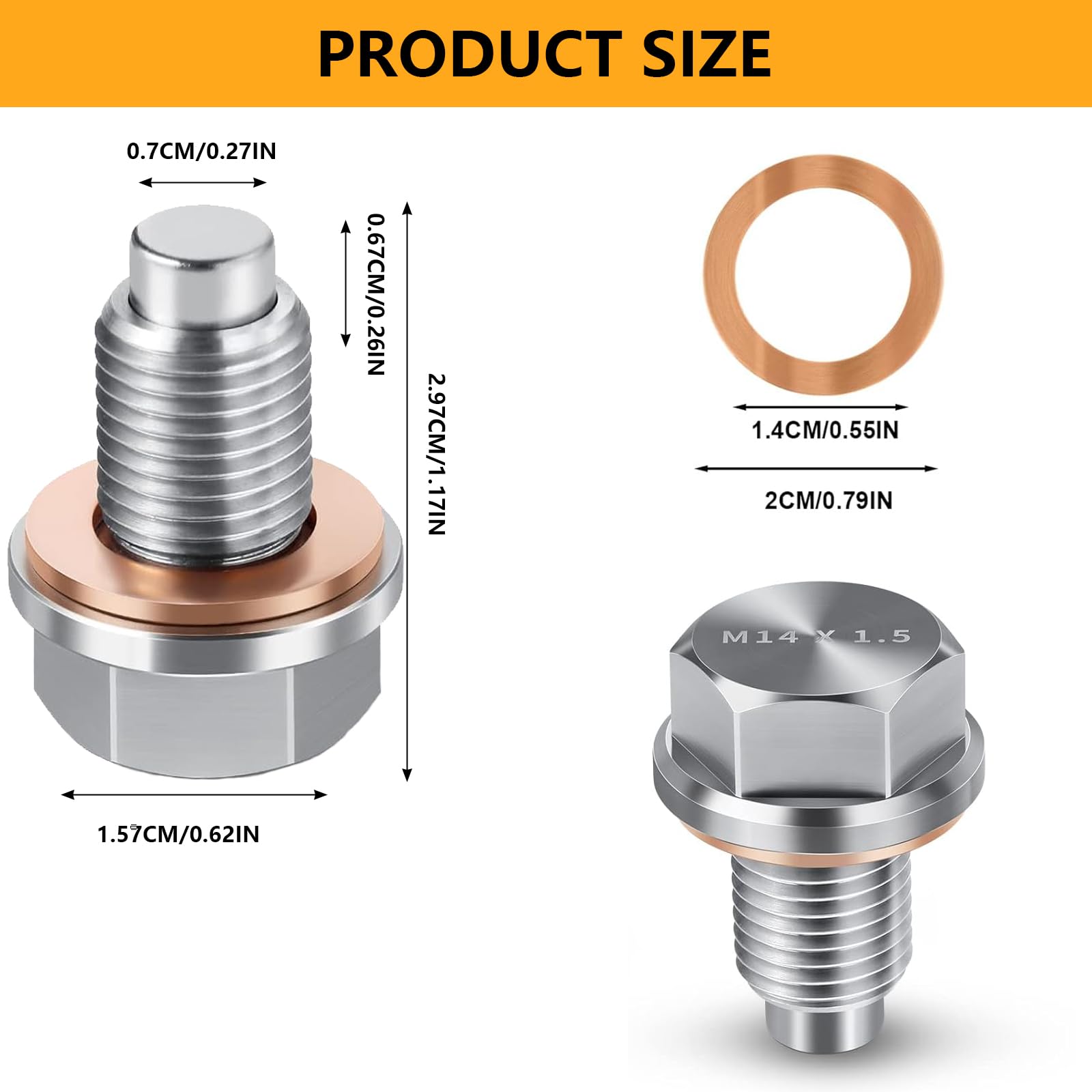 Tappo di scarico olio magnetico nero (M14 x 1,5). - VW Store