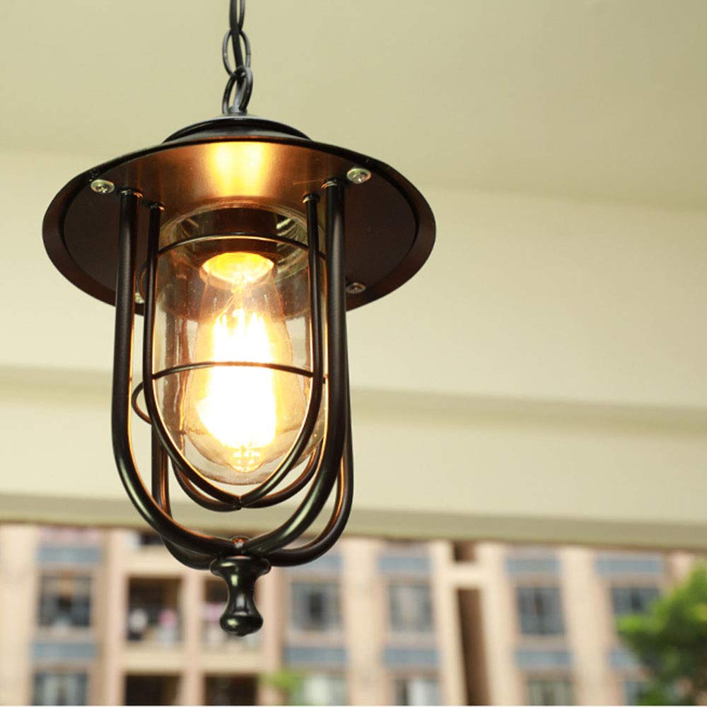 lampa wisząca, Lampa wisząca zewnętrzna, lampa ze szkła sufitowego, E27, wodoodporna, na taras