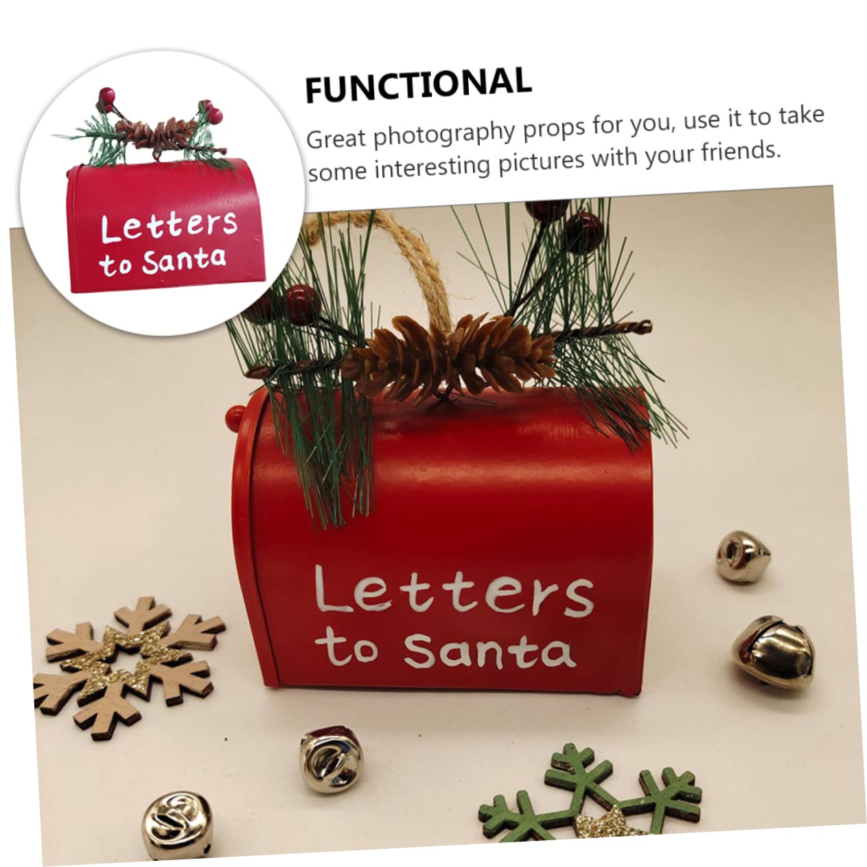 Amosfun 8 Pz decorazione cassetta postale in ciondolo natalizio addobbi per alberi di natale christmas tree decorations regalini natale addobbi natalizi decorare di natale