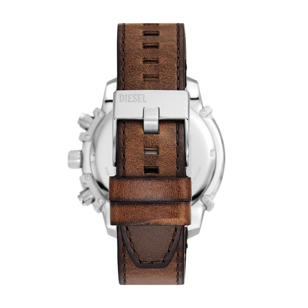 Diesel męski zegarek Griffed, kwarcowy mechanizm chronografu ze skórzanym paskiem