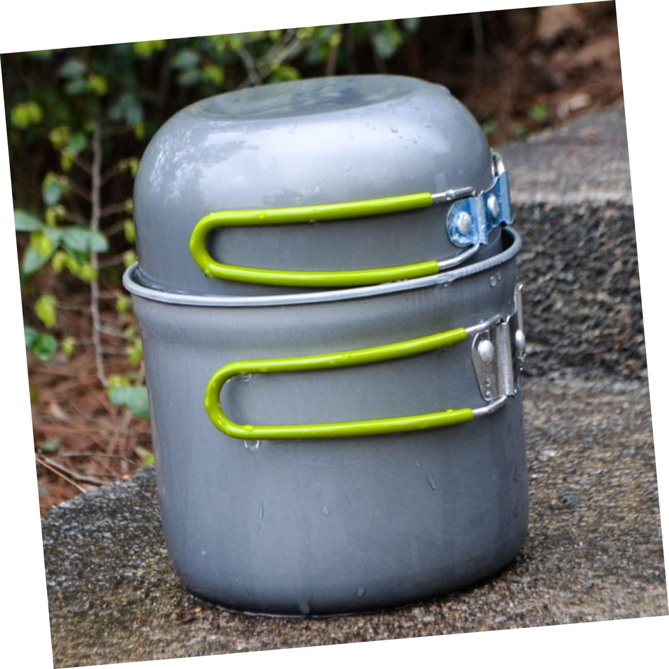 1set Portable Outdoor Camping Cookware Insulated Oxide Cooking Pot Handle for People Versatile Lid Doubles As Bowl Frying Pan for Hiking and Picnic