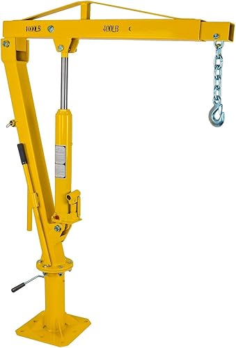 JEGS Grúa de elevación giratoria  Capacidad de 1,000 libras  Se monta en la caja de la camioneta con pernos de 8 34 pulgadas  Rango de pluma de
