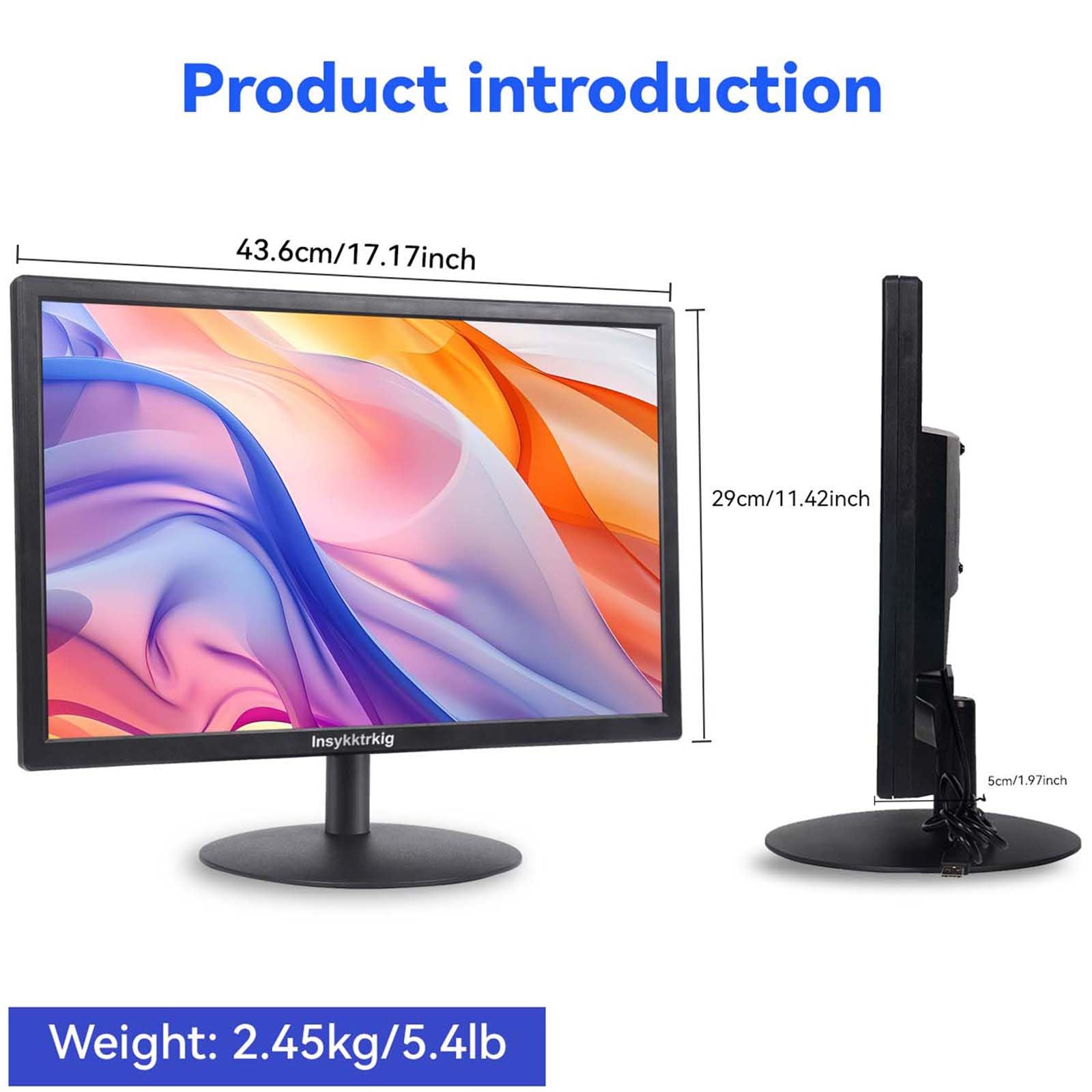 Touchscreen Monitor 19 Zoll FHD 1440x900 Multi-Touch Bildschirm Display 60Hz,VESA,Tilt Adjust,HDMI VGA Type-A Touch Anschluss mit LautsprecherKompatibel mit Laptop/Ras Pi/Windows/Computer