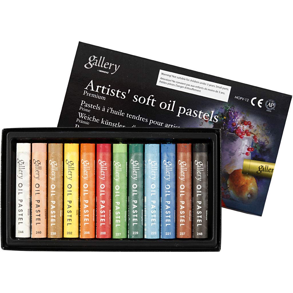 Gallery Oil Pastel Premium, thickness 10 mm, L: 7 mm, asstd colours, 12asstd