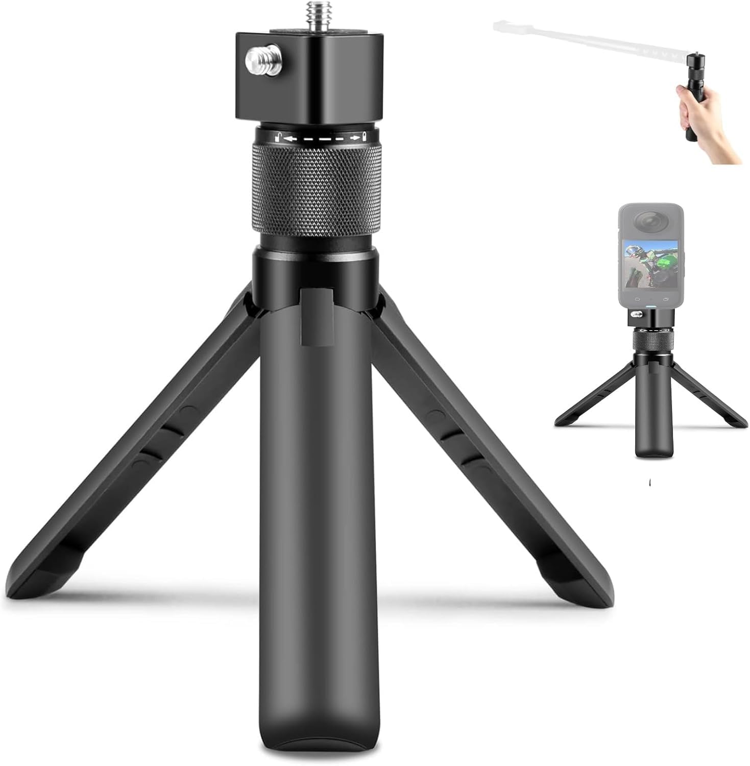Coverzone 360° Dönebilen Bullet Time Kamera Tutucu, Mini Masa Tripodu, Çift 1/4 Vida Alüminyum…