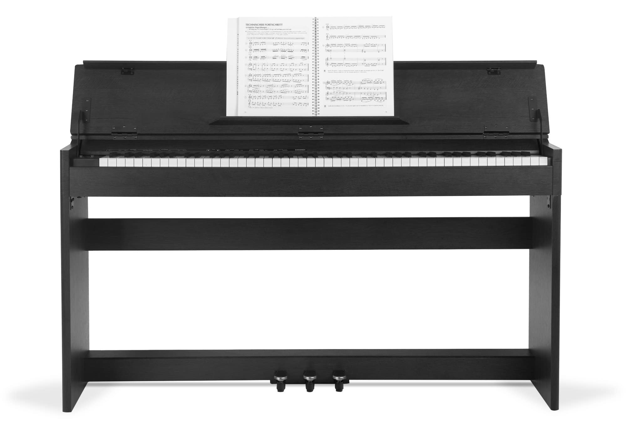 McGrey DP-18 SM Pianoforte Digitale Nero Opaco - 88 Tasti Tastiera con azione a martello - Pianola musicale con USB, 128 suoni, 128 polifonie, 3 pedali - Piano digitale per scuola