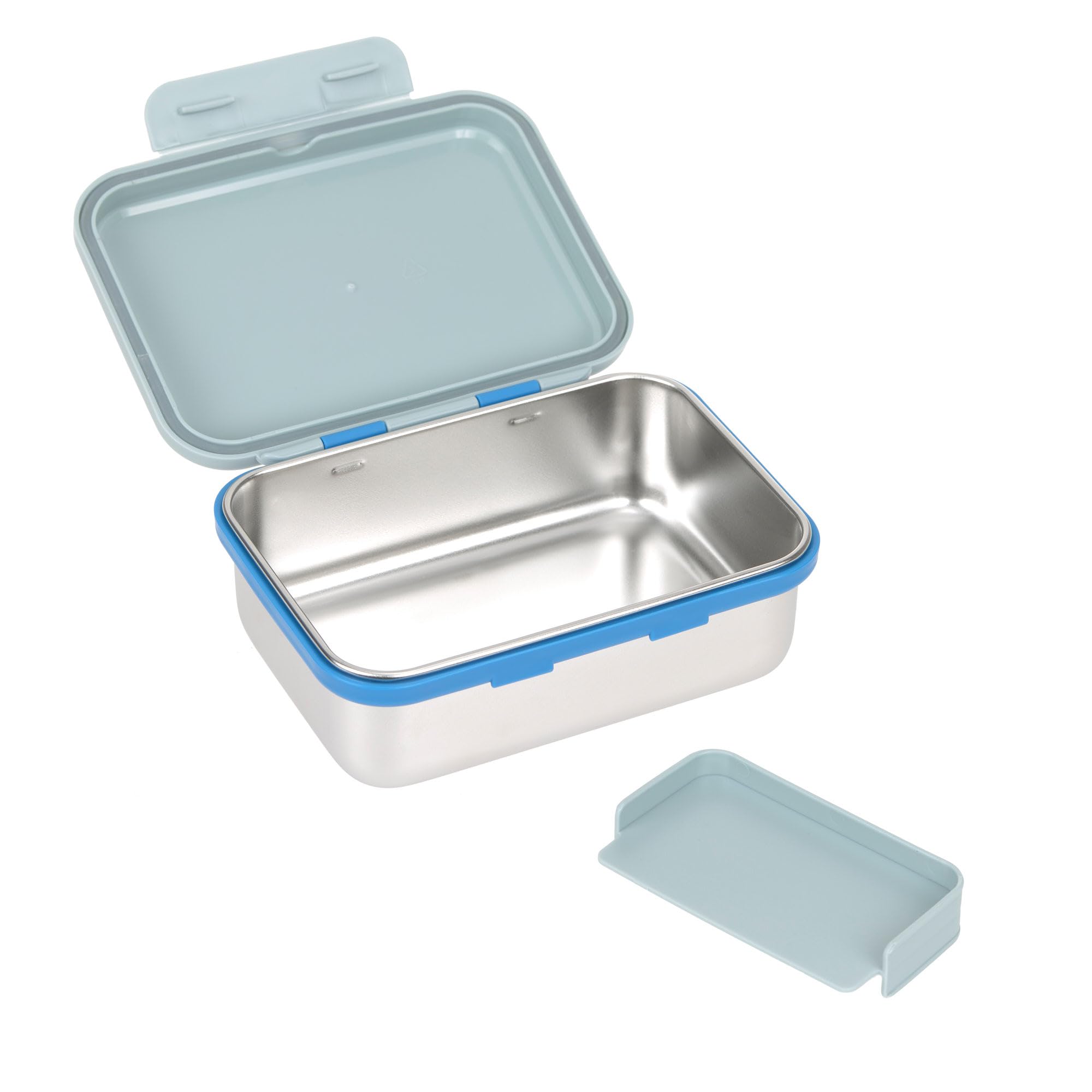 LÄSSIG Scatola per il pranzo dei bambini Scatola per il pranzo in acciaio inox Scatola per la colazione Scuola dell'infanzia sostenibile/Lunchbox Stainless Steel Sunny Explorer green/blue