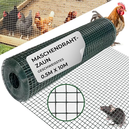 STREND PRO Maschendrahtzaun | Geschweißt - PVC | 0.5m x 10m | 1,2 mm, 16x16mm | Kaninchendraht, Hasendraht, Volierendraht für Garten & Tierhaltung | Hasengitter, Hühnerzaun, Zaun STREND PRO Maschendrahtzaun | Geschweißt - PVC | 0.5m x 10m | 1,2 mm, 16x16mm | Kaninchendraht, Hasendraht, Volierendraht für Garten & Tierhaltung | Hasengitter, Hühnerzaun, Zaun