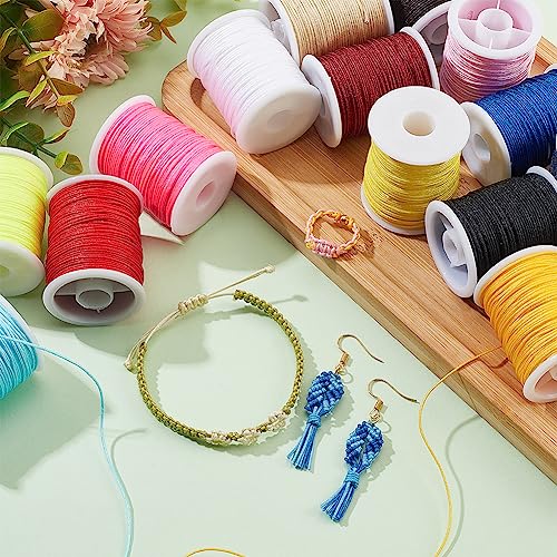 Image of PH PandaHall 0.8mm Nylon String Beading Thread 25 Colors Chinese Knotting, Kumihimo Macrame Cord Wind Chime Blinds String for Macrame Friendship Bracelets Christmas Ornament, 250 Yards
