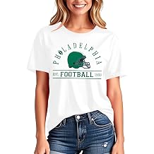 FAYALEQ Football Shirts for Women, Game Day Tshirt Football Outfits Sports Team Fan Gift Tee Shirt