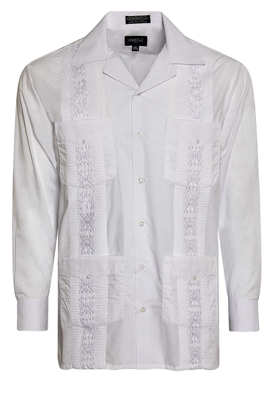 Men's Cuban Guayabera Long Sleeve Shirts Wedding Cigar Beach Bartender Casual
