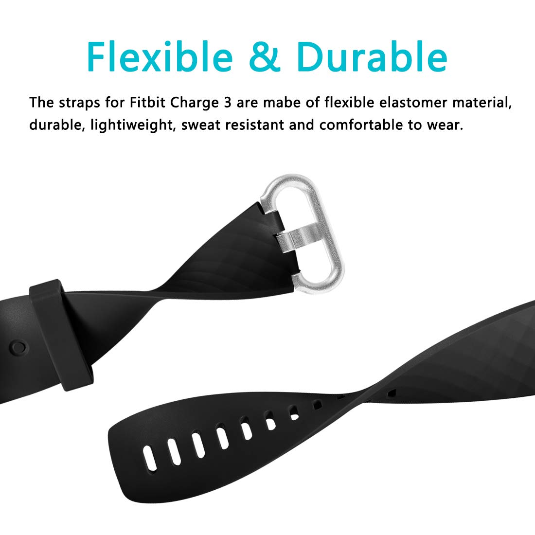 Faliogo 2 Pack Replacement Bands Compatible with Fitbit Charge 3 Bracelet/Fitbit Charge 4 Bracelet - Image 4