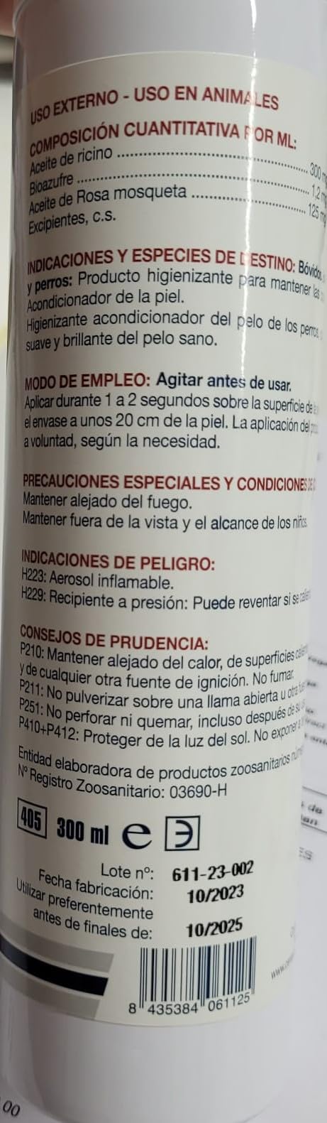 Dermocen Soft Aerosol 300ml Spray de Proteccion de heridas de Perros, Gatos,Caballos, ovejas...Spray para curacion de heridas. Spray de desinfeccion.