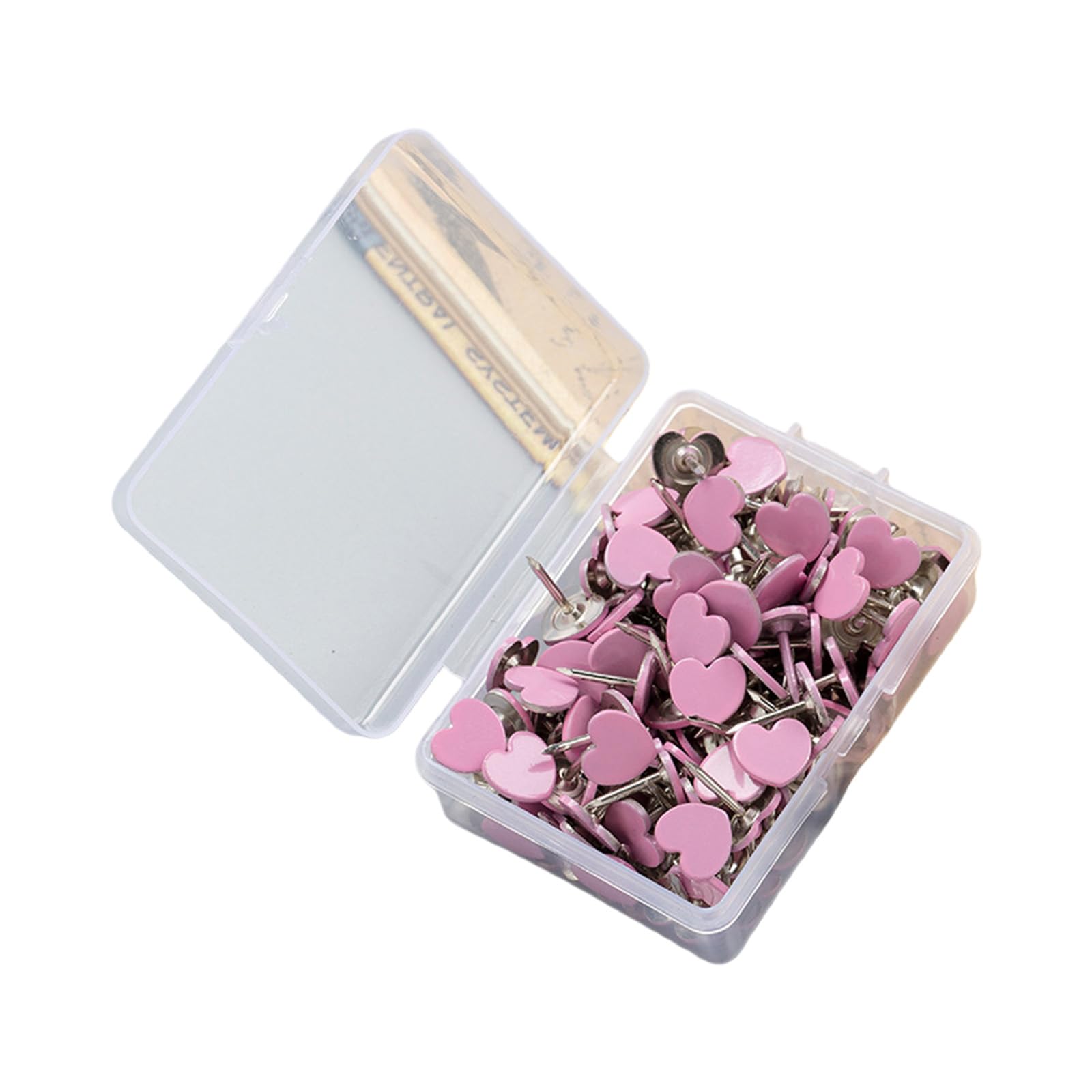 100Pcs Heart Shape Metal Push Pins Decorative Cork Notice Board Thumb Tacks for Bulletin Board Classroom Wall Display Heart Shaped Thumb Tacks