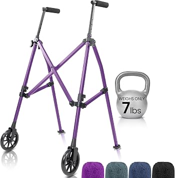 Vive 2 Wheel Narrow Walker for Small Spaces Walker - Lightweight & Foldable